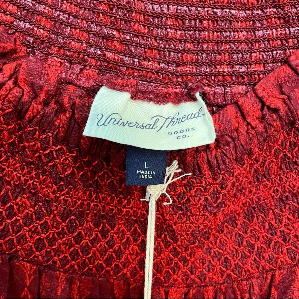 Universal Thread Burgundy Smocked Dress NWT - Picture 7 of 7